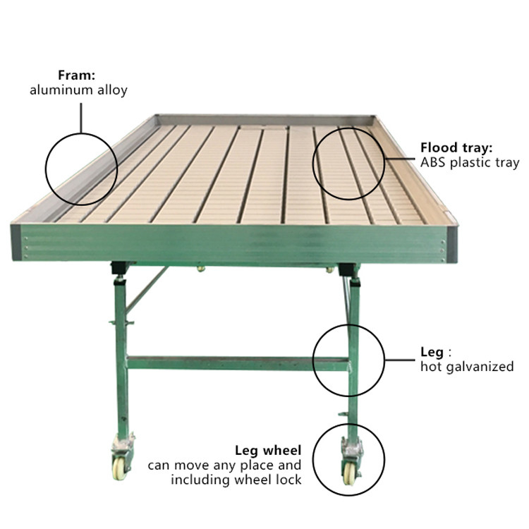 Φυτώριο θερμοκηπίου Ebb Flow Seedling Rolling Bench Grow Tables για την καλλιέργεια διαφόρων τύπων φυτών